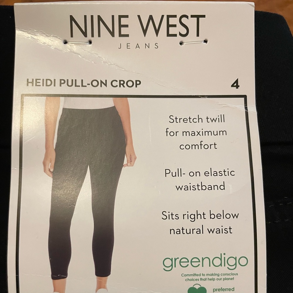 Nine West pull on jeans crop size 4 new retail $59
